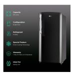 LG 201 Litres Refrigerator Top Freezer (GL-B211HESY) - Image 4