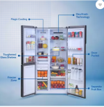 Haier 628L Frost Free Inverter Triple Door Side by Side Refrigerator, Black Glass, Convertible (HRT683KG) - Image 3