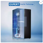 Haier 628L Frost Free Inverter Triple Door Side by Side Refrigerator, Black Glass, Convertible (HRT683KG) - Image 5