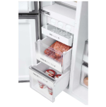 Haier 630 L Frost Free Side by Side 5 Star Convertible Refrigerator with Base, Drawer Floral Dark Blue, Floret Glass (HRT683FG) - Image 4