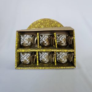 Flower Printed Mug Set (6 Pieces)