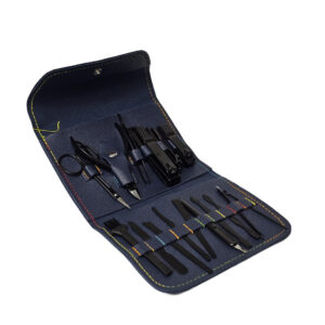 16 Piece Pedicure Kit,Manicure Pedicure 16-Pieces Gift Set Stainless Steel Nail Clippers Portable Travel Kit Professional Version Sharp Durable for Hand Facial Foot Care Blue