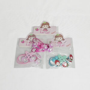 Strawberry Hair Tie with Clip 3 pair  (2 set)