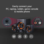 LG Powerful Sound 40W, 2.1 Ch Speaker System with Deep Bass sound, Bluetooth, Portable In, USB, SD Card and FM Radio, Remote Control, Wall mount & Display. (LK72B) - Image 6