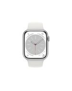 Apple Watch Series 8 (GPS 45 mm) Smart Watch with Silver Aluminium Case and White Sport Band. - Image 2