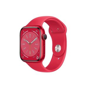 Apple Watch Series 8 (GPS 45mm) Smart Watch with Red Aluminium Case And Red Sport Band.
