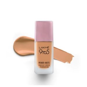 LAKMÉ 9 TO 5 PRIMER + MATTE PERFECT COVER FOUNDATION (N150 Neutral Light, 25ml)