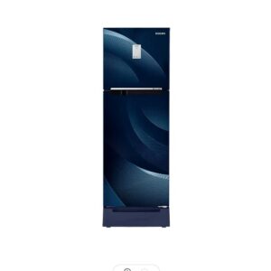 Samsung 244 Litres Double Door Refrigerator, 3 Star Rated with Inverter Frost Free, Rythmic Twirl Blue (Curd Maestro) (2022 Model) (RT28A3C234U/HL)