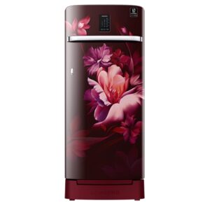 Samsung  209 Litres Single Door Refrigerator, 3 Star Rated Direct-Cool with Inverter, Digi-Touch Curd Maestro (Midnight Blossom Red)(2023 Model)(RR23C2K33RZ/HL)