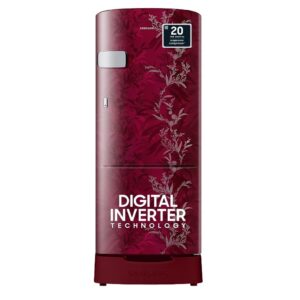 Samsung 183 Litres Single Door Refrigerator, 2 Star Rated with Digital Inverter Direct Cool , (Mystic Overlay Red), (2023 Model) (RR20C2Z226R-NL)