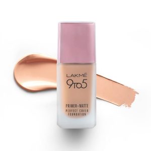 LAKMÉ 9 TO 5 PRIMER + MATTE PERFECT COVER FOUNDATION (C100 Cool Ivory, 25ml)