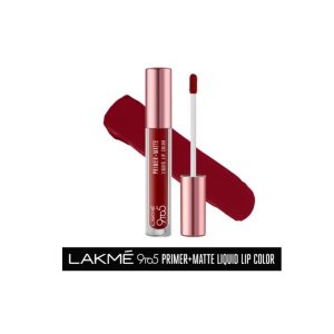 LAKMÉ 9TO5 PRIMER + MATTE LIQUID LIP COLOR (MR4 Deep Maroon)