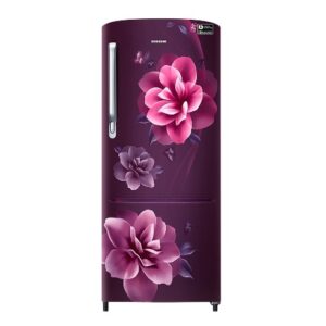 Samsung 223 Litres Single Door Refrigerator, 3 Star Inverter Direct-Cool  (Camellia Purple)(2023 Model)(RR24C2723CR/NL)