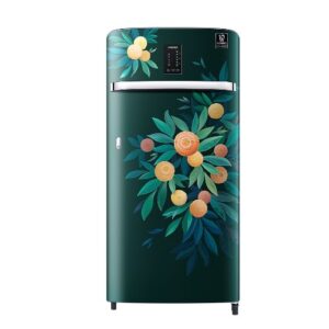 Samsung 189 Litres Single Door Refrigerator, 5 Star Rated Inverter Direct-Cool with Digi-Touch (Orange Blossom Green) (2023 Model) (RR21C2E25NL-HL)