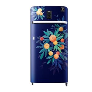 SAMSUNG 189 Litres Single Door Refrigerator, 5 Star Rated Direct Cool (Orange Blossom Blue)(RR21C2F25NK-HL)