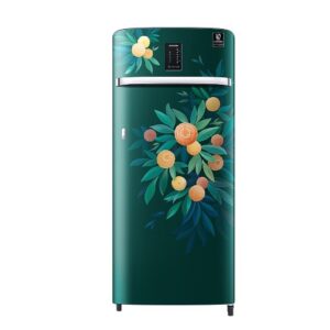Samsung 215 Litres Single Door Refrigerator, 4 Star Rated Inverter Direct-Cool with Digi-Touch (Orange Blossom Green) (2023 Model) (RR23C2E24NL/HL)