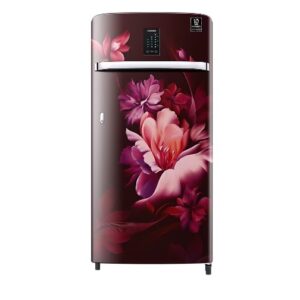 SAMSUNG 184 Litres Single Door Refrigerator, 3 Star Rated with Direct Cool (Midnight Blossom Red)(RR21C2J23RZ/HL)