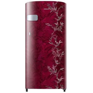 Samsung 184 Litres Single Door Refrigerator,1 Star Rated Direct-Cool with Digital Inverter (Mystic Overlay Red) (RR19C2YCZ6R-NL)