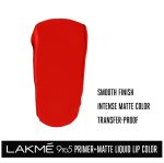 LAKMÉ 9TO5 PRIMER + MATTE LIQUID LIP COLOR (MR1 Fiery Scarlet) - Image 3