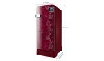 Samsung 184 Litres Single Door Refrigerator, 2 Star Rated with Digital Inverter Direct-Cool (Mystic Overlay Red)(RR20C2Z226R/NL) - Image 3