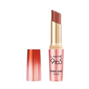 LAKMÉ 9 TO 5 PRIMER + SHINE LIPSTICK (SB2 Coffee Queen)