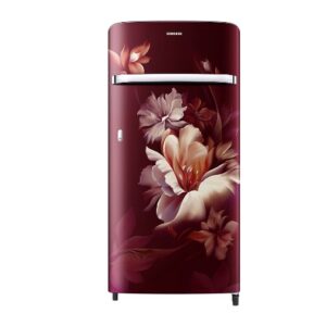 Samsung 215 Litres Single Door Refrigerator, 5 Star Inverter, Direct-Cool (Midnight Blossom Red)(2023 Model)(RR23C2G35RZ/HL)