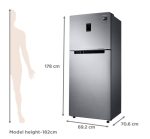 Samsung 394 Litre Double Door Refrigerator, 2 Star Rated Digital Inverter with Frost-Free (Grey)(RT39B5538S8/TL) - Image 3