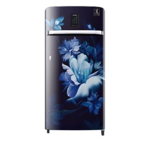 Samsung 184 Litres Single Door Refrigerator, 3 Star Rated, Digi-Touch Cool Digital Inverter with Direct-Cool, Curd Maestro, (Midnight Blossom Blue)(RR21C2J23UZ/HL)