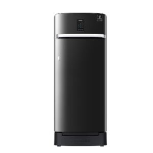Samsung 209 Litres Single Door Refrigerator, 3 Star Rated Direct-Cool with Inverter Digi-Touch Curd Maestro (2023 Model)(Luxe Black)(RR23C2K33BX/HL)
