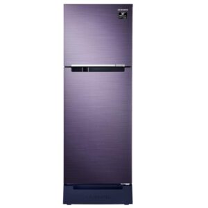 Samsung 253 Litres Double Door Refrigerator, 2 Star Rated With Frost-Free Inverter (Pebble Blue) Base Stand with Drawer (2022 Model) (RT28T3122UT/HL)
