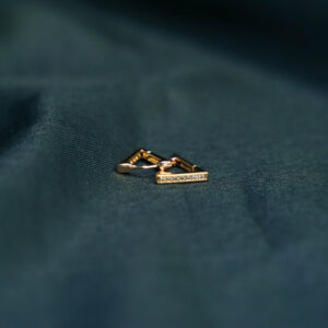 Titanium Triangle Gold Earring