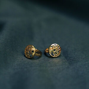Titanium Circle Gold Earring