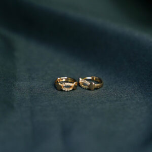 Titanium Gold With Stylish Love Earring
