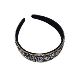 Wide Headband Boho Colorful Crystal Beaded Soft Hair Band (4 Types)