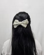 Hair Clip Bowtie Shiny Satin