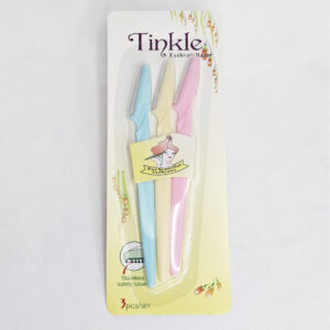 Tinkle Eyebrow Razors for Women Eyebrow Trimmer Dermaplaning Tool for Safe and Easy Facial Hair Removal for Women, With Stainless Steel Safety Cover for Sensitive Skin (Pack of 3)