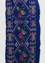 Kut Tah Puan Bih (KTPB-24), Royal Blue Floral Diamond Handwoven Mizo Puan - Image 4