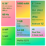 Oppo A17k Navy Blue  (3GB RAM)  (64GB ROM Storage) - Image 2