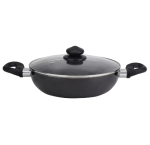 Prestige Deluxe Granite Aluminium 3 Piece Set- Tawa, Fry Pan & Kadai with 1 Glass Lid|Made Using German Technology|Non-Stick|Spatter-Coated Surface|Induction and Gas Compatible Base|Black - Image 2