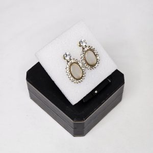 1928 Jewelry Women's Gold Tone Faux Pearl Oval Drop Earrings