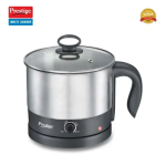 Prestige PMC 1.0 ltr (600 Watt) Stainless Steel Multi Cooker with Concealed Base, Outer Lid (41597)