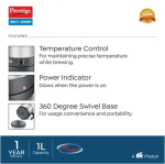 Prestige PMC 1.0 ltr (600 Watt) Stainless Steel Multi Cooker with Concealed Base, Outer Lid (41597) - Image 5