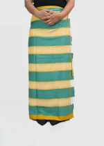 Kut Tah Puan Bih (KTPB-07) Green & Gold, Emerald Gold Traditional Handwoven Mizo Puan