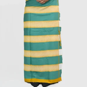 Kut Tah Puan Bih (KTPB-07) Green & Gold, Emerald Gold Traditional Handwoven Mizo Puan