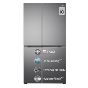 LG 655 Litres Side-By-Side Refrigerator With Door Cooling+, Hygiene Fresh, Frost-Free Inverter & Wi-Fi (Shiny Steel)(2023 Model)(GL-B257EPZX)