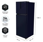 Panasonic Double Door Refrigerator, Deep Ocean Blue,3 Star 6-Stage Smart Inverter Frost-Free (Jumbo Vegetable Basket, Net Capacity 279L) (NR-TG323CPAN) - Image 2