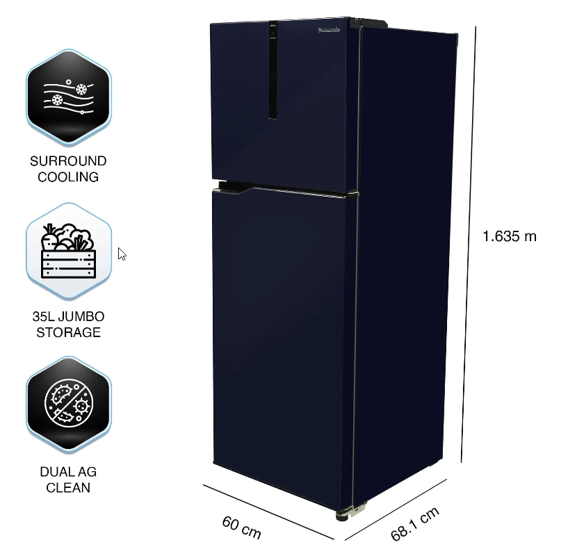 Panasonic Double Door Refrigerator, Deep Ocean Blue,3 Star 6-Stage
