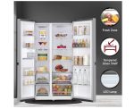LG 655 Litres Side-By-Side Refrigerator With Door Cooling+, Hygiene Fresh, Frost-Free Inverter & Wi-Fi (Shiny Steel)(2023 Model)(GL-B257EPZX) - Image 9