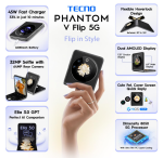 TECNO Phantom V Flip 5G 8GB RAM 256GB Storage (Iconic Black) - Image 4