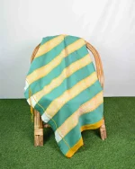Kut Tah Puan Bih (KTPB-07) Green & Gold, Emerald Gold Traditional Handwoven Mizo Puan - Image 2